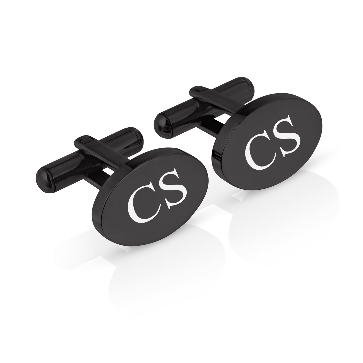 Personalised Engraved Oval Metal Cufflinks | 4 Designs to Choose From