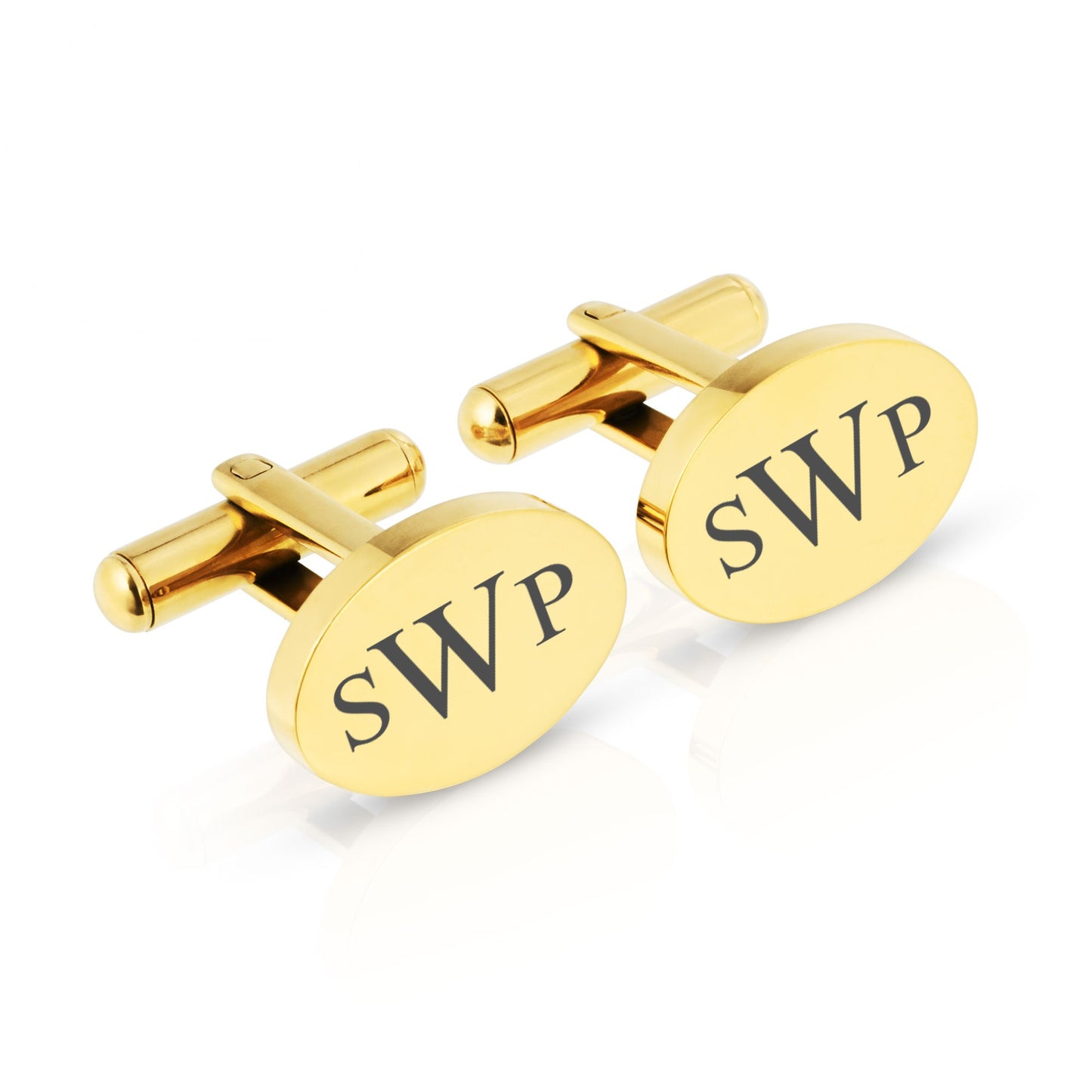 Personalised Engraved Oval Metal Cufflinks | 5 Designs to Choose From