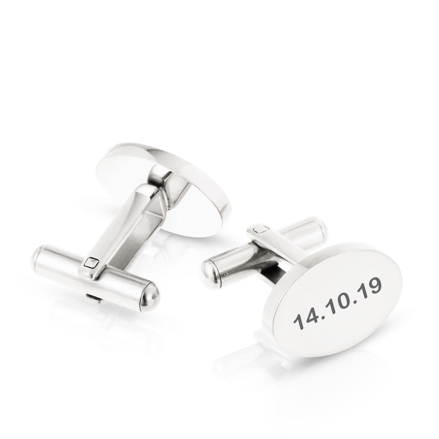Personalised Engraved Oval Metal Cufflinks | 5 Designs to Choose From