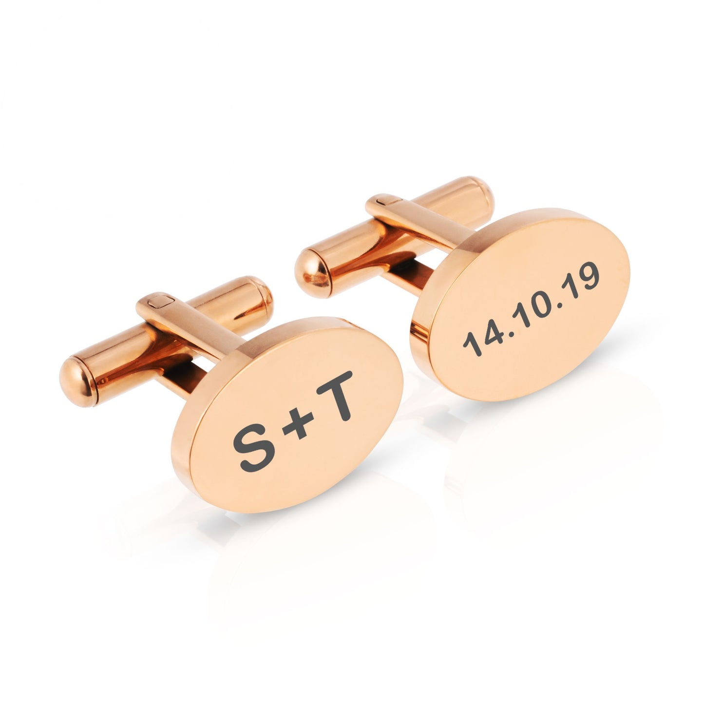 Personalised Engraved Oval Metal Cufflinks | 5 Designs to Choose From