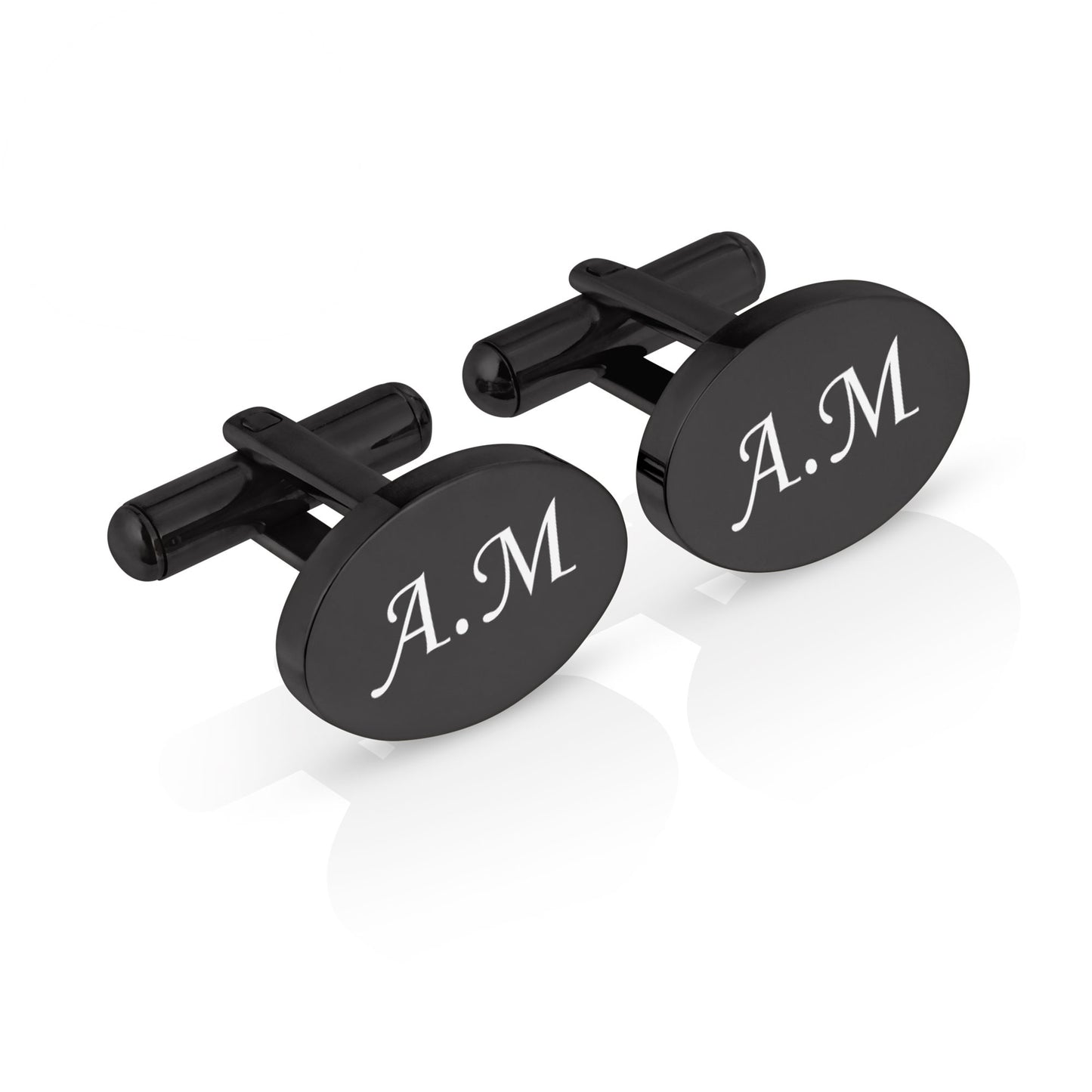 Personalised Engraved Oval Metal Cufflinks | 5 Designs to Choose From