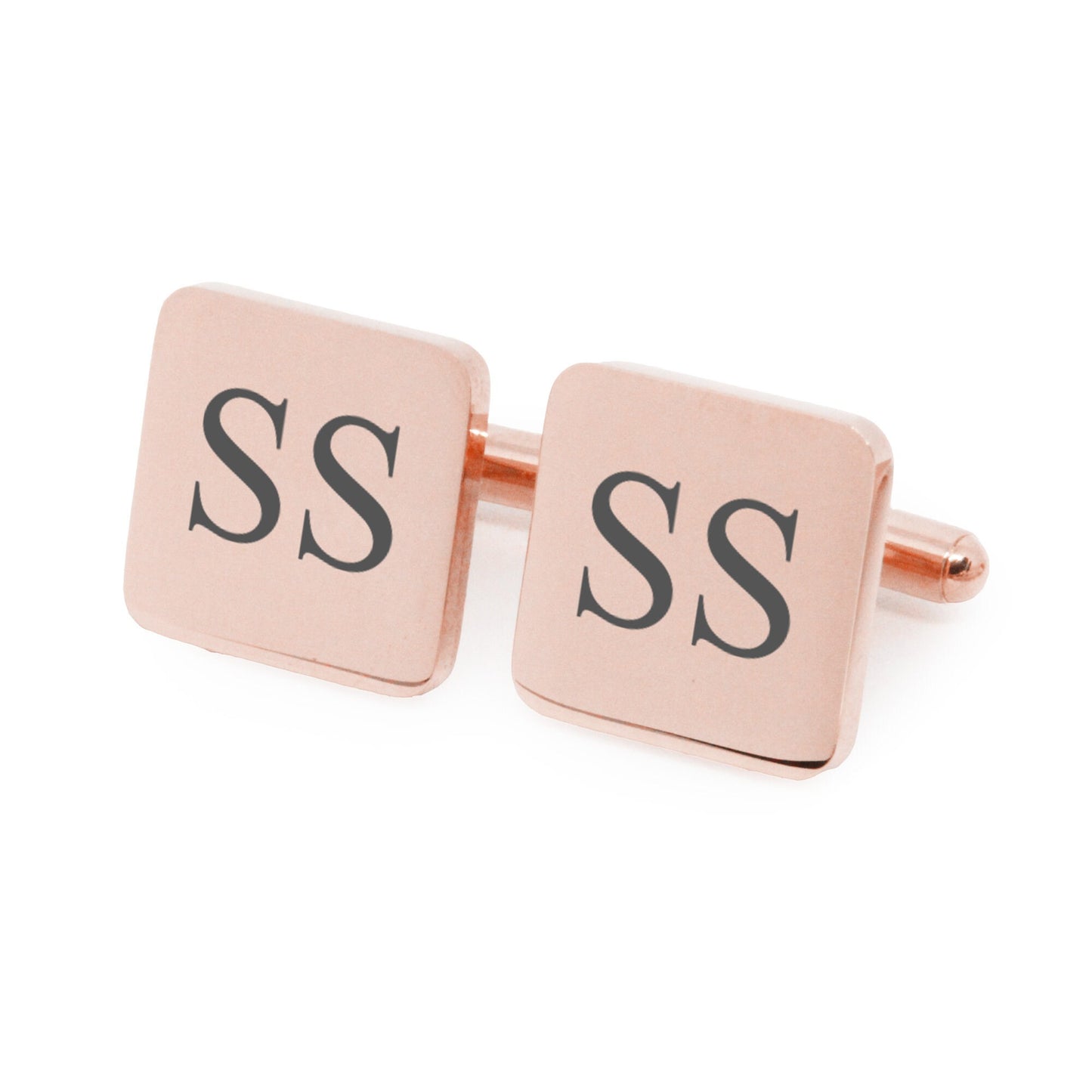 Personalised Engraved Square Metal Cufflinks with Tipin | 12 Designs to Choose From