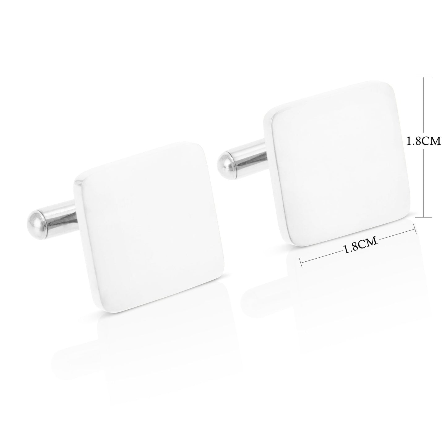 Personalised Engraved Square Metal Cufflinks | "Meet Me at the Altar" with Clock Design