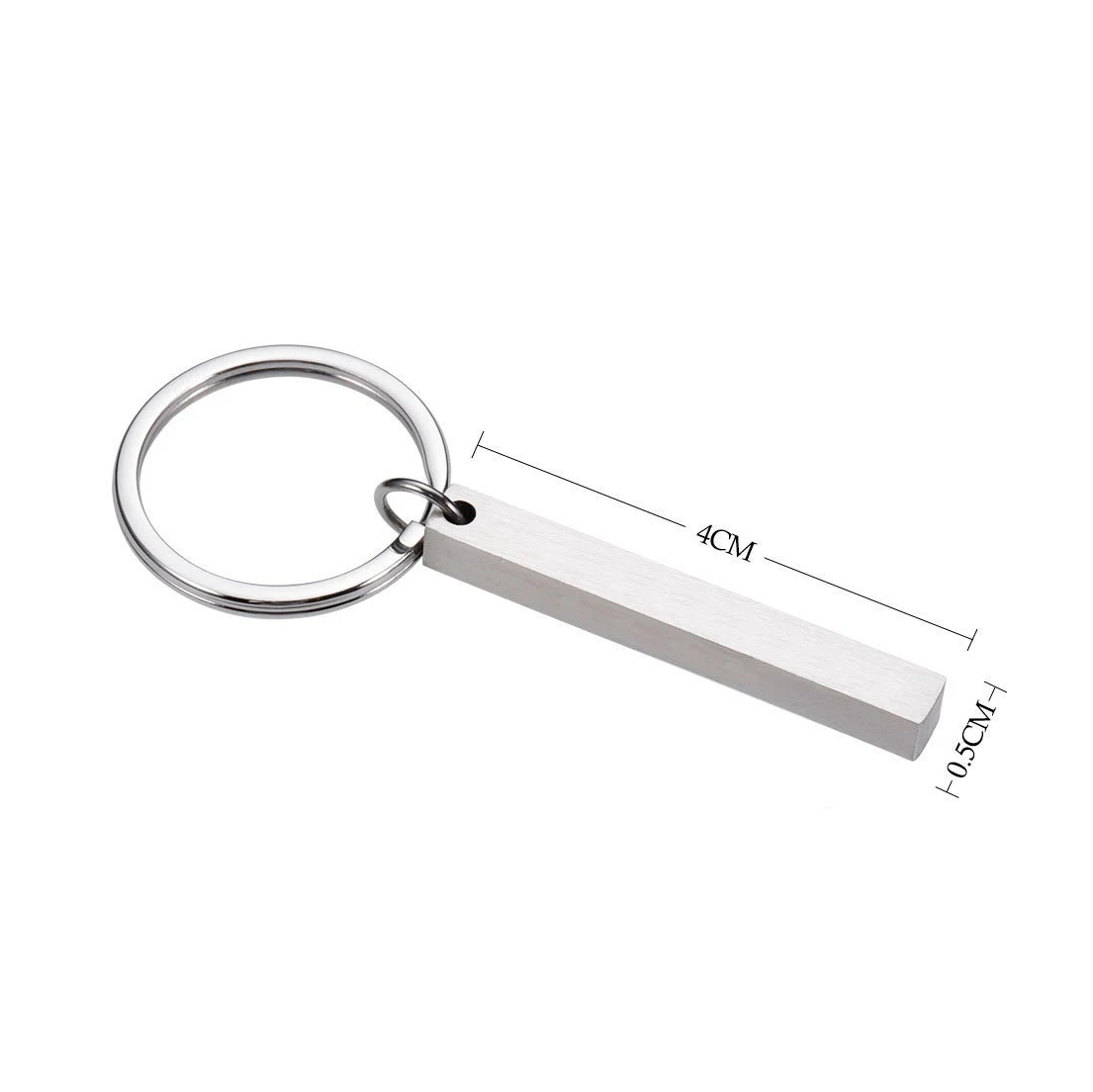 Personalised Custom Text Vertical 3D Bar Keyring Gift