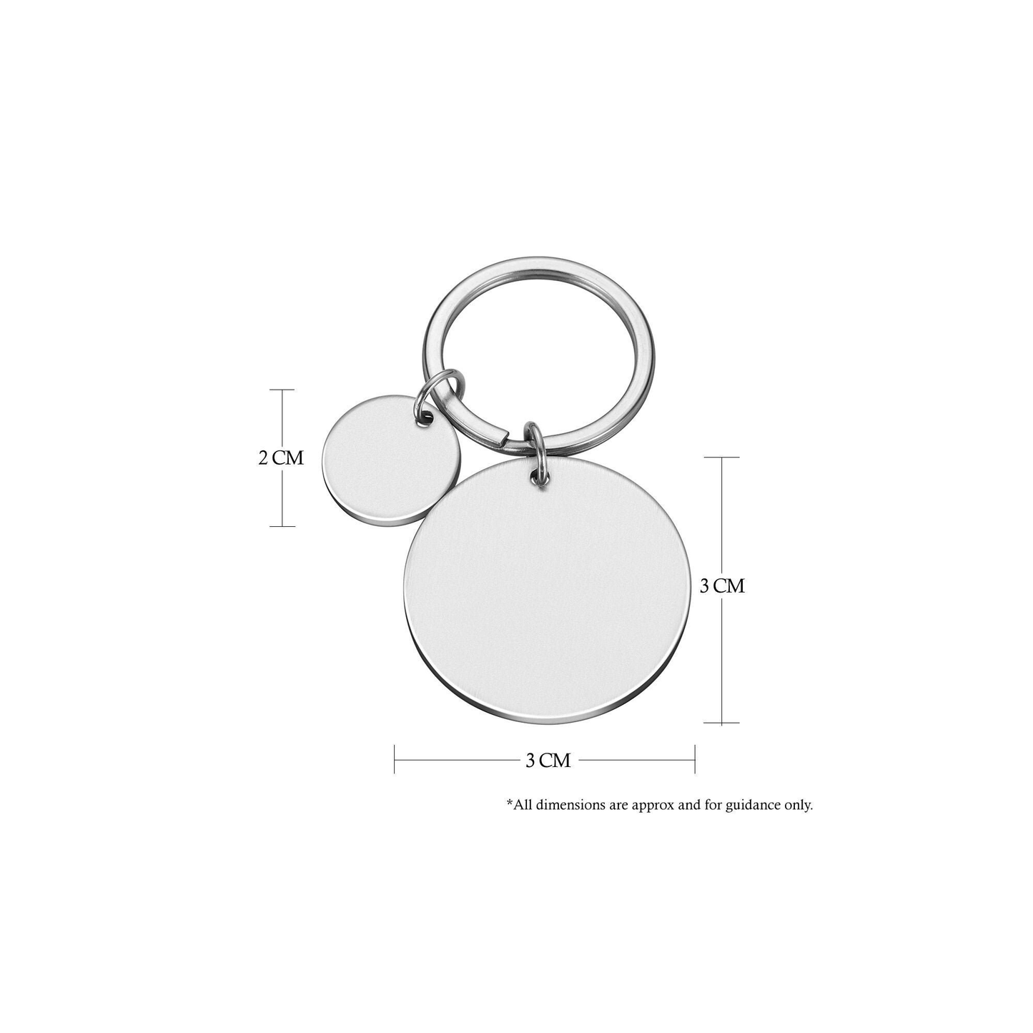 Personalised Engraved Round Metal Calendar Keyring Gift with Round Charms | Special Date Highlighted with a Heart