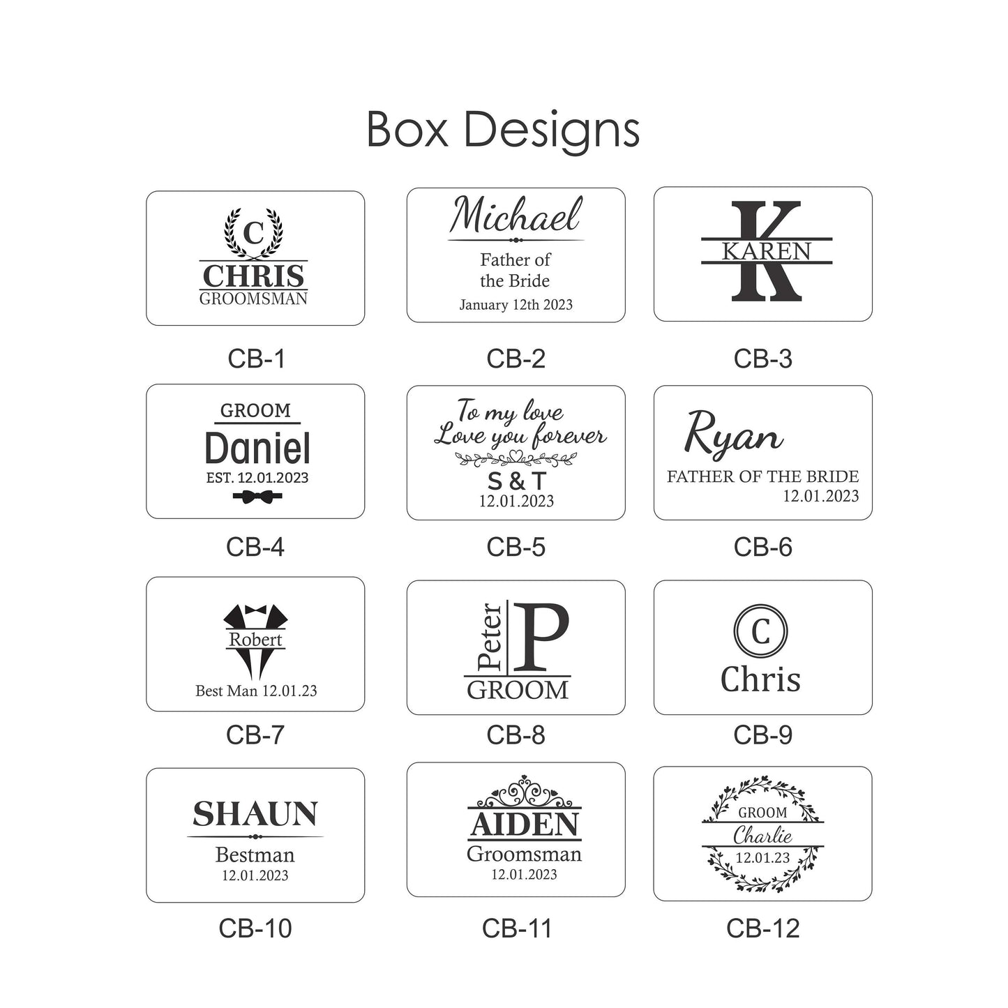 Personalised Engraved Stainless Steel Men’s Round Cufflinks with Tie Pin & Wooden Box | Groom, Best Man, Husband Wedding, or Christmas Gift