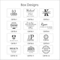 Personalised Black Stainless Steel Square Cufflinks & Tie Pin Set | Engraved Wooden Cufflink Box
