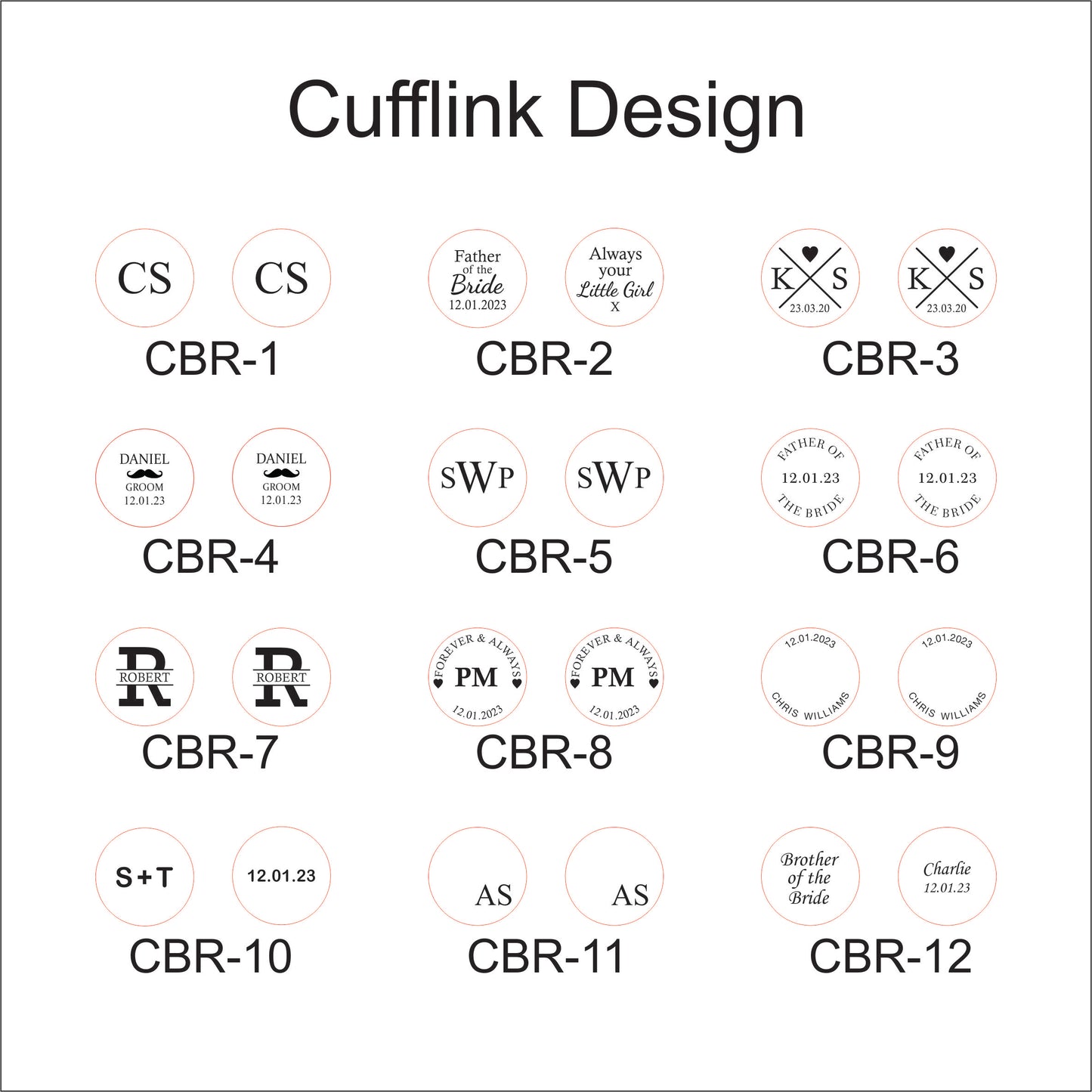 Personalised Engraved Stainless Steel Round Cufflinks with Wooden Box | Father, Husband, Groom, Groomsman, Best Man Wedding Gift