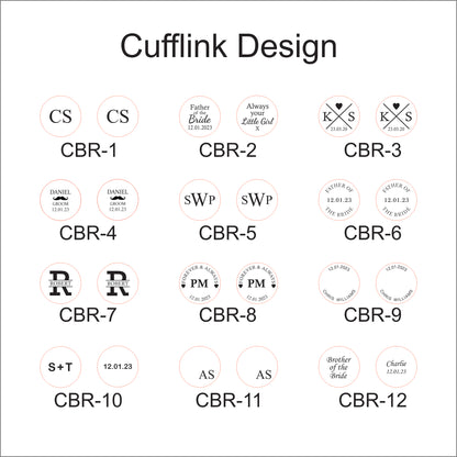 Personalised Engraved Stainless Steel Round Cufflinks with Wooden Box | Father, Husband, Groom, Groomsman, Best Man Wedding Gift