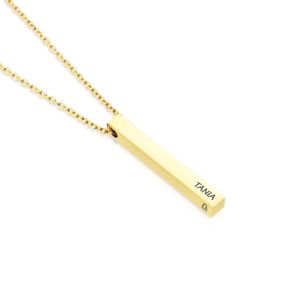 Personalised Custom Text 3D Bar Necklace | Names, Dates & Messages