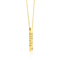 Personalised Custom Vertical Text 3D Bar Necklace with Stone | Names, Dates & Messages