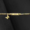 Personalised Stainless Steel Bracelet with Butterfly charm