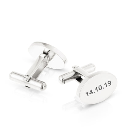 Personalised Engraved Oval Metal Cufflinks | 5 Designs to Choose From