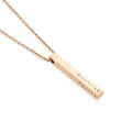 Personalised Custom Vertical Text 3D Bar Necklace | Names, Dates & Messages