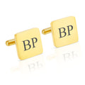 Personalised Engraved Square Metal Cufflinks | Initials at the Centre of Cufflink