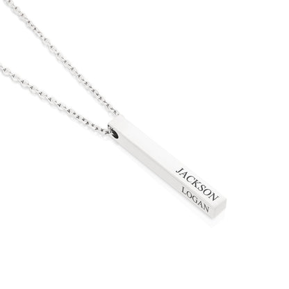 Personalised Custom Text 3D Bar Necklace | Names, Dates & Messages