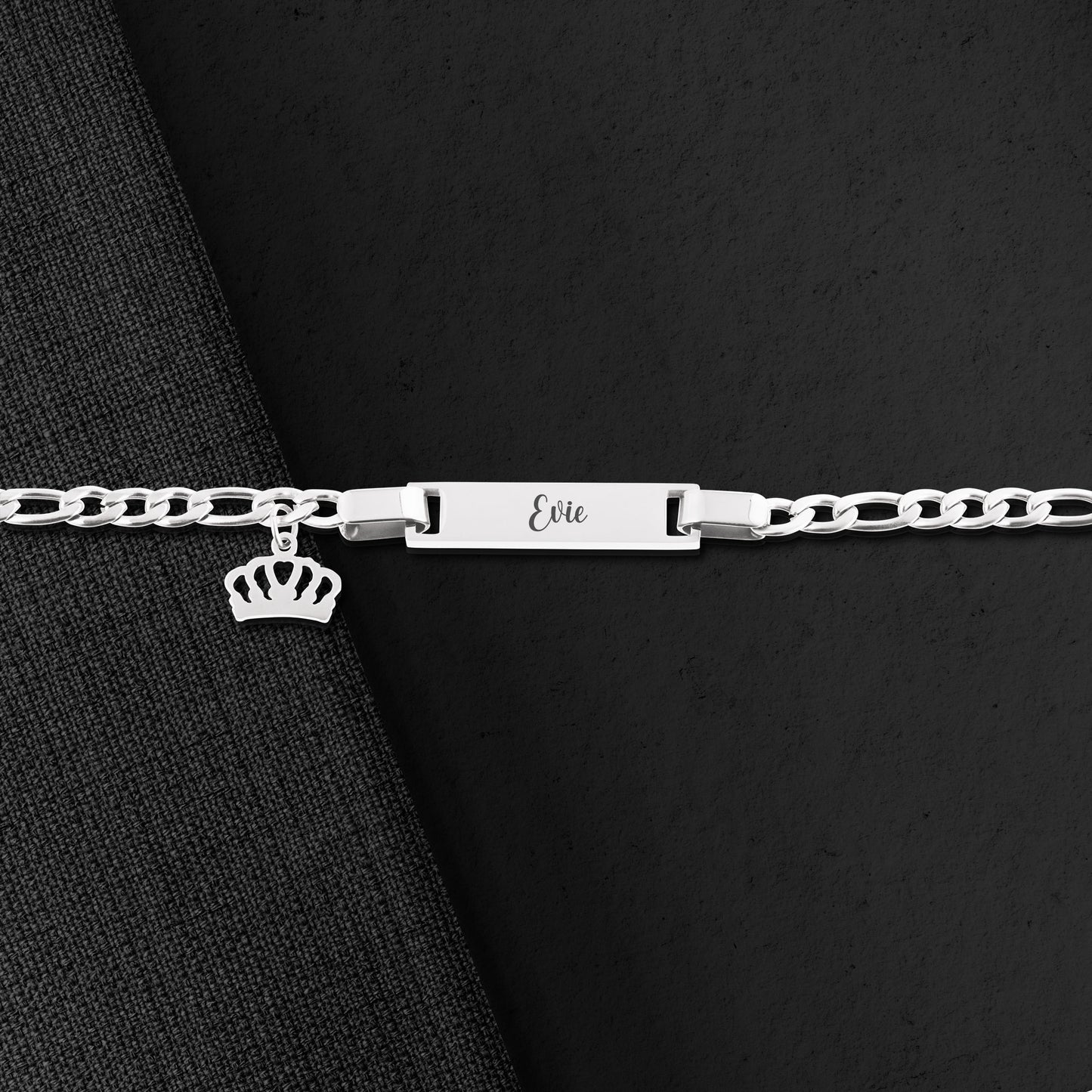 Personalised bracelet with Crown charm