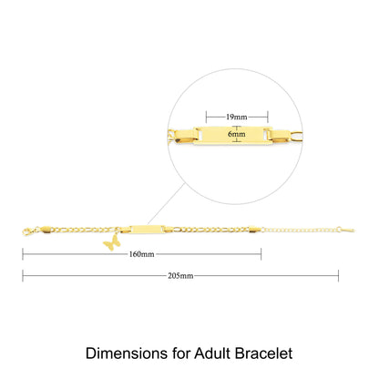 Personalised bracelet with Butterfly charm