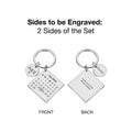 Personalised Square Metal Calendar Keyring – Special Date Highlighted with a Heart & Round Charm