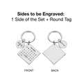 Personalised Square Metal Calendar Keyring – Special Date Highlighted with a Heart & Round Charm