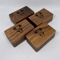 Personalised Black Stainless Steel Square Cufflinks & Tie Pin Set | Engraved Wooden Cufflink Box