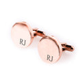 Personalised Engraved Round Metal Cufflinks with Tipin | 12 Designs to Choose From