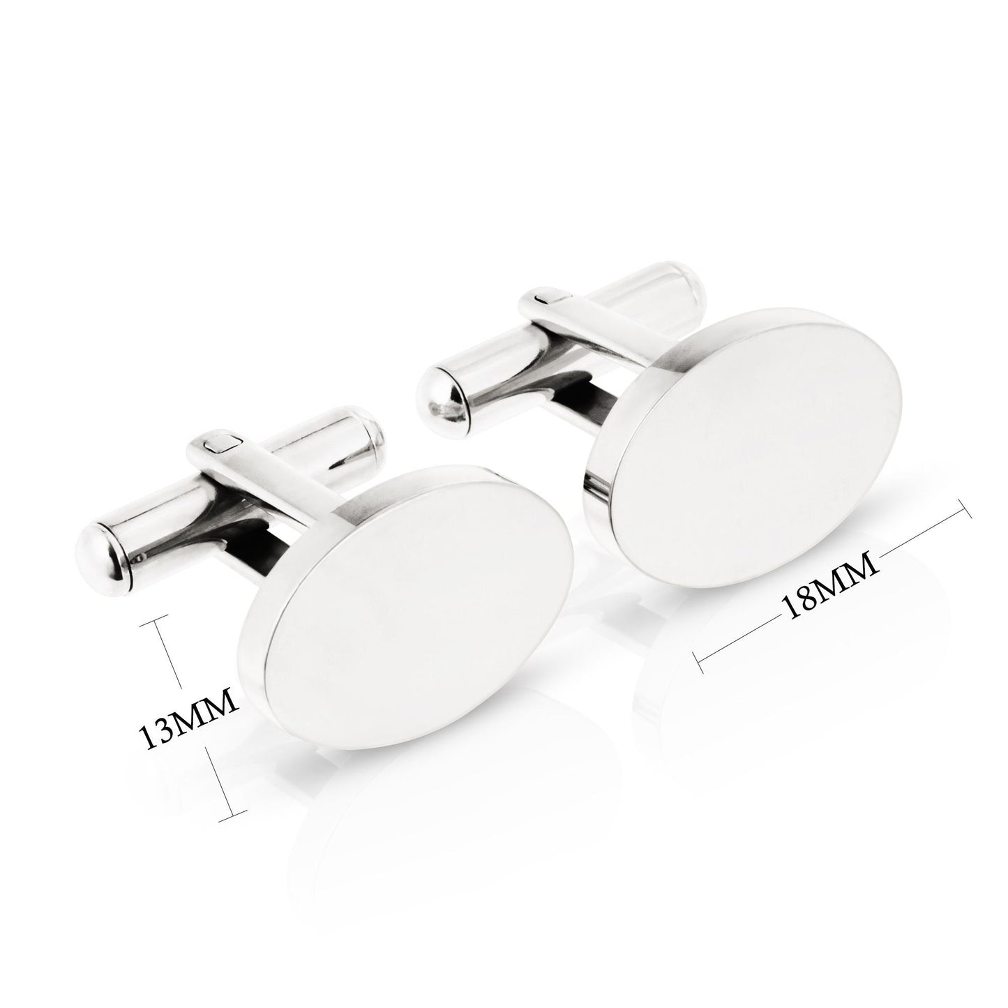 Personalised Engraved Oval Metal Cufflinks | 4 Designs to Choose From