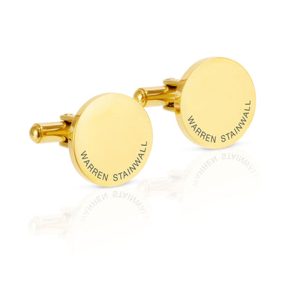 Personalised Engraved Round Cufflinks | Name Around The Edge