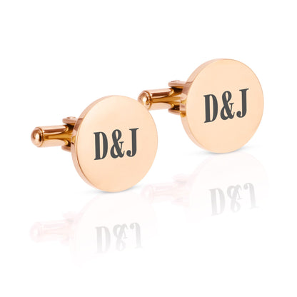 Personalised Engraved Round Cufflinks | 6 Designs to Choose From