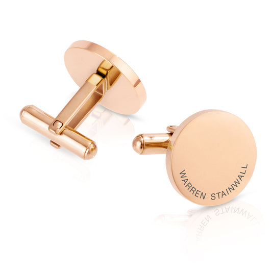 Personalised Engraved Round Cufflinks | Name Around The Edge