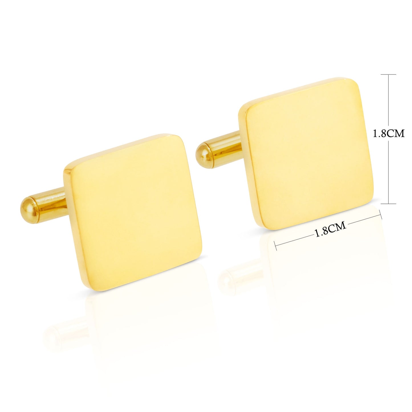 Personalised Engraved Square Metal Cufflinks | Initials Right Corner Indent