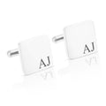 Personalised Engraved Square Metal Cufflinks | Initials Right Corner Indent