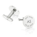 Personalised Engraved Round Cufflinks | Groomsman & Best Man with Date