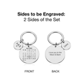Personalised Engraved Round Metal Calendar Keyring Gift with Round Charms | Special Date Highlighted with a Heart