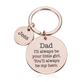 Personalised Engraved Round Metal Keyring Gift With Round Charms | Dad, I'll Always Be Your Little Girl