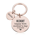 Personalised Engraved Round Metal Keyring Gift With Round Charms | Happy Mother's Day