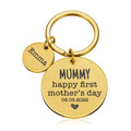 Personalised Engraved Round Metal Keyring Gift With Round Charms | Happy Mother's Day