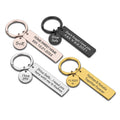 Personalised Drive Safe Rectangle Keyring With Round Charm