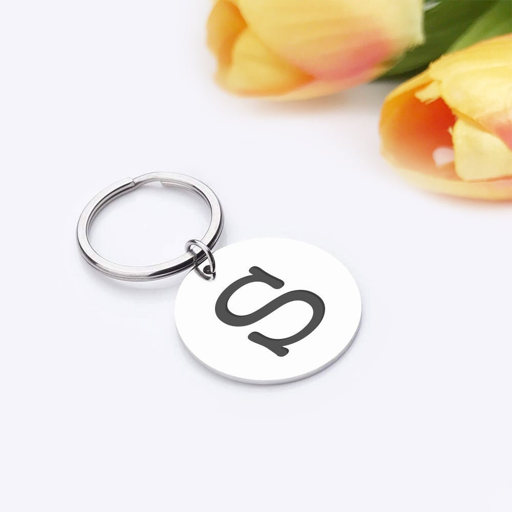 Personalised custom free text round metal keyring