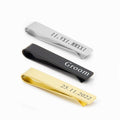 Personalised Engraved Square Metal Cufflinks with Tiepin | 12 Designs to Choose From