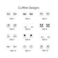 Personalised Engraved Square Metal Cufflinks with Tiepin | 12 Designs to Choose From