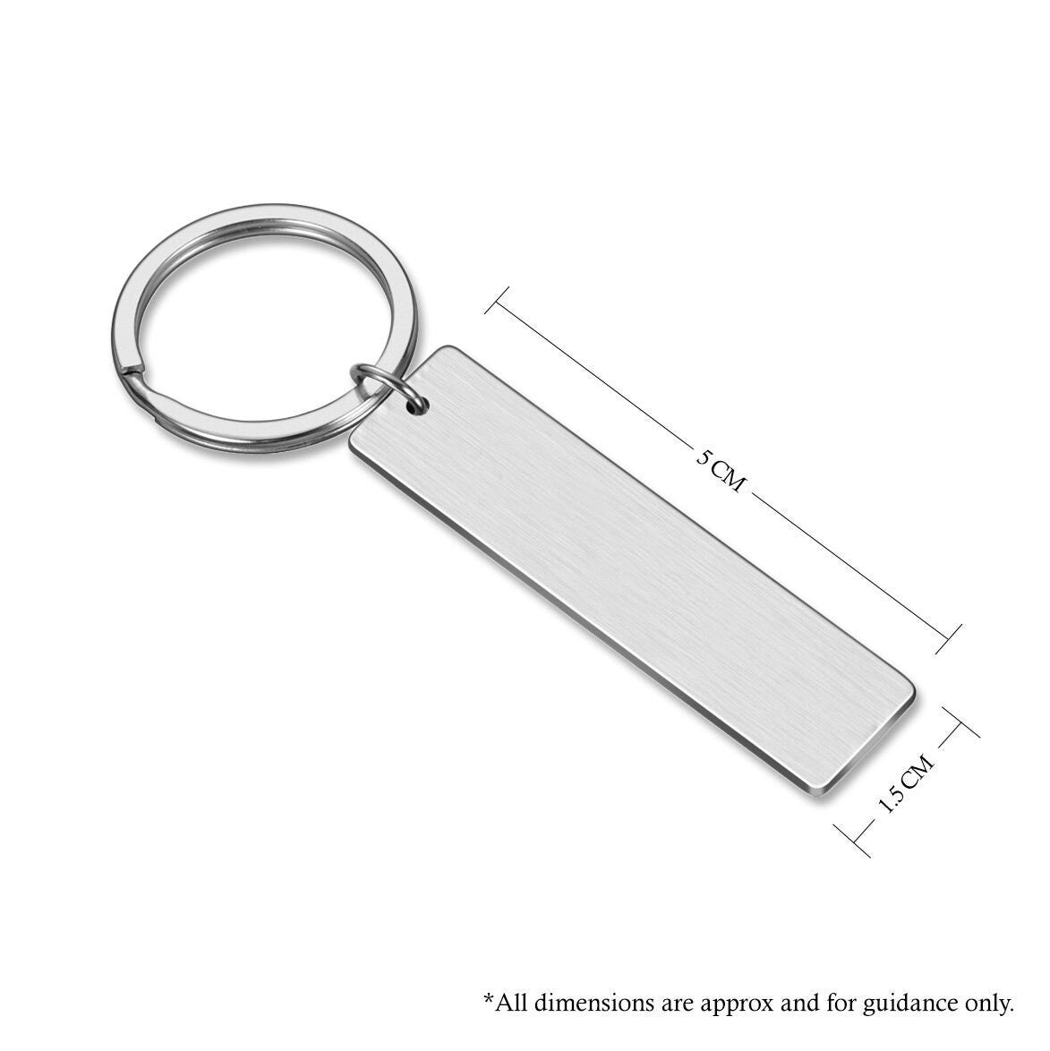 Personalised coordinates stainless steel rectangle keychain