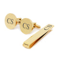 Personalised Engraved Round Metal Cufflinks with Tipin | 12 Designs to Choose From
