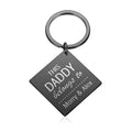Personalised this daddy belongs to square keyring