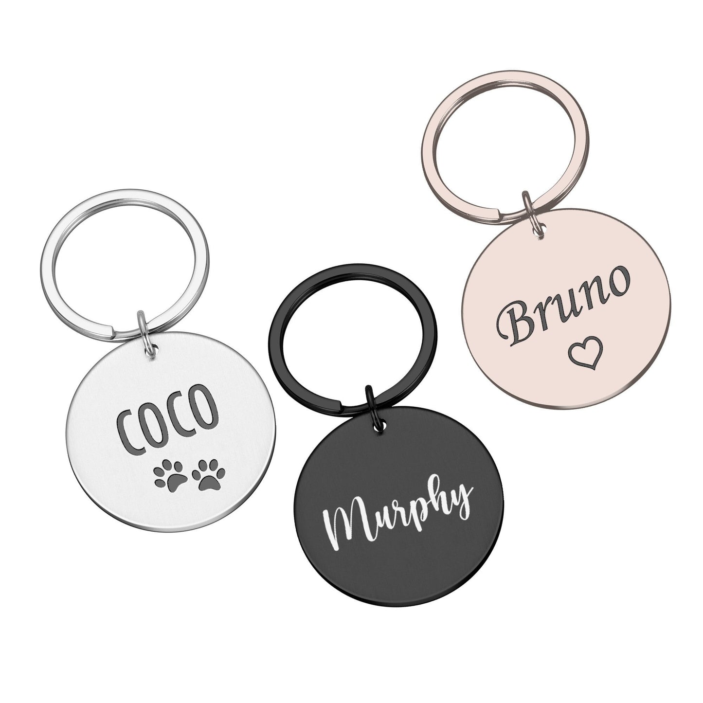 Personalised Engraved Round Metal Pet Tag | Custom Cat, Dog, or Puppy Collar ID Tag | 8 Designs to Choose From