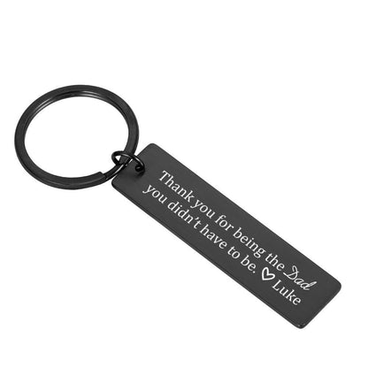 Personalised custom free text stainless steel rectangle keychain for dad