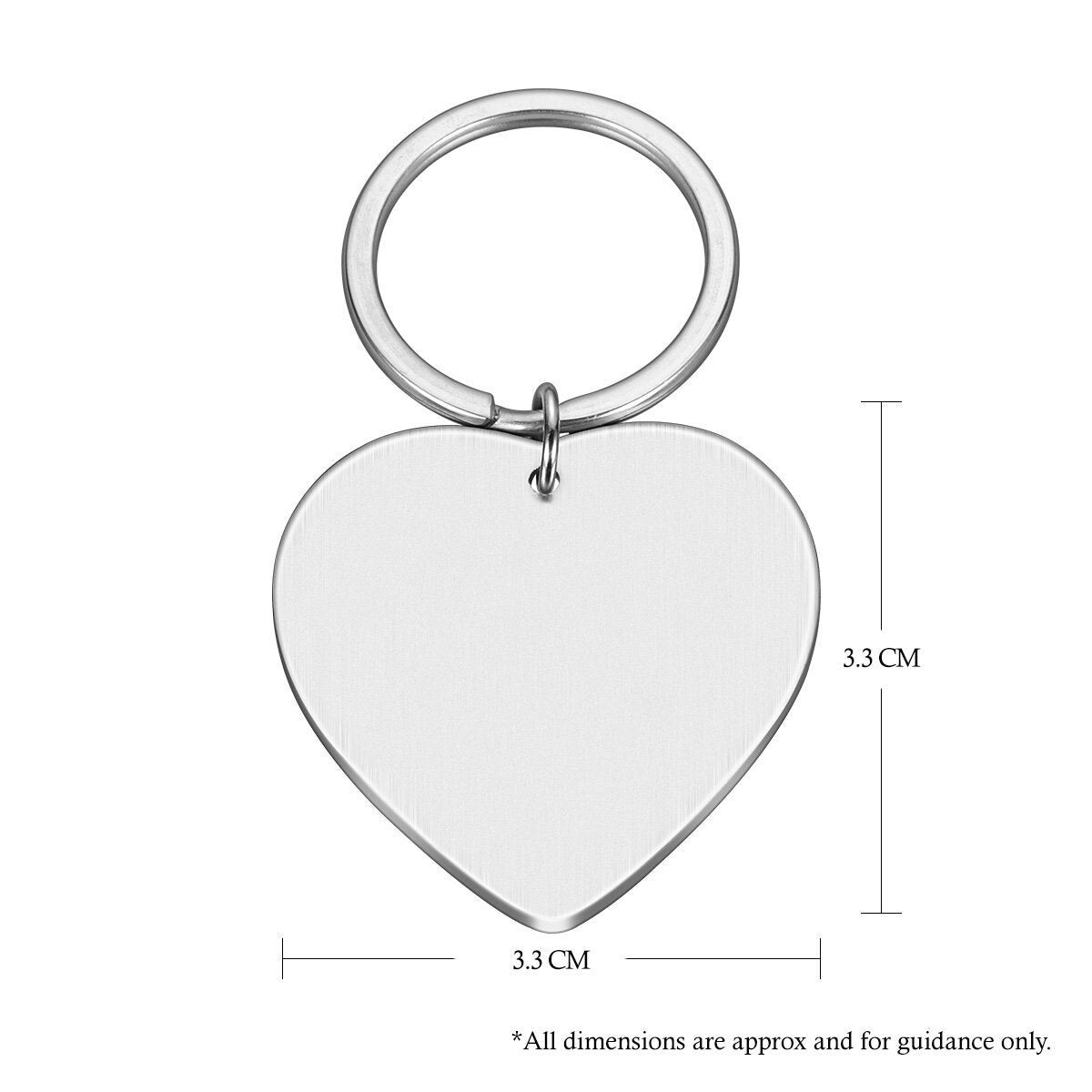 Personalised custom free text heart shape metal keyring