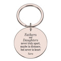 Personalised engraved round metal keyring - "Fathers & Daughters Never Apart"