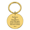 Personalised engraved round metal keyring - "Fathers & Daughters Never Apart"