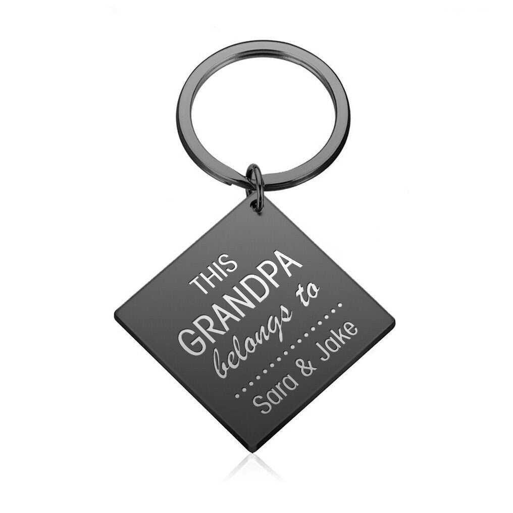 Personalised "This Nana Belongs To" Square Keyring Gift